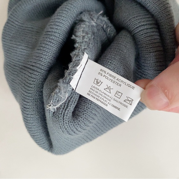 Paris Beanie Hat Grey and White - Picture 3 of 4